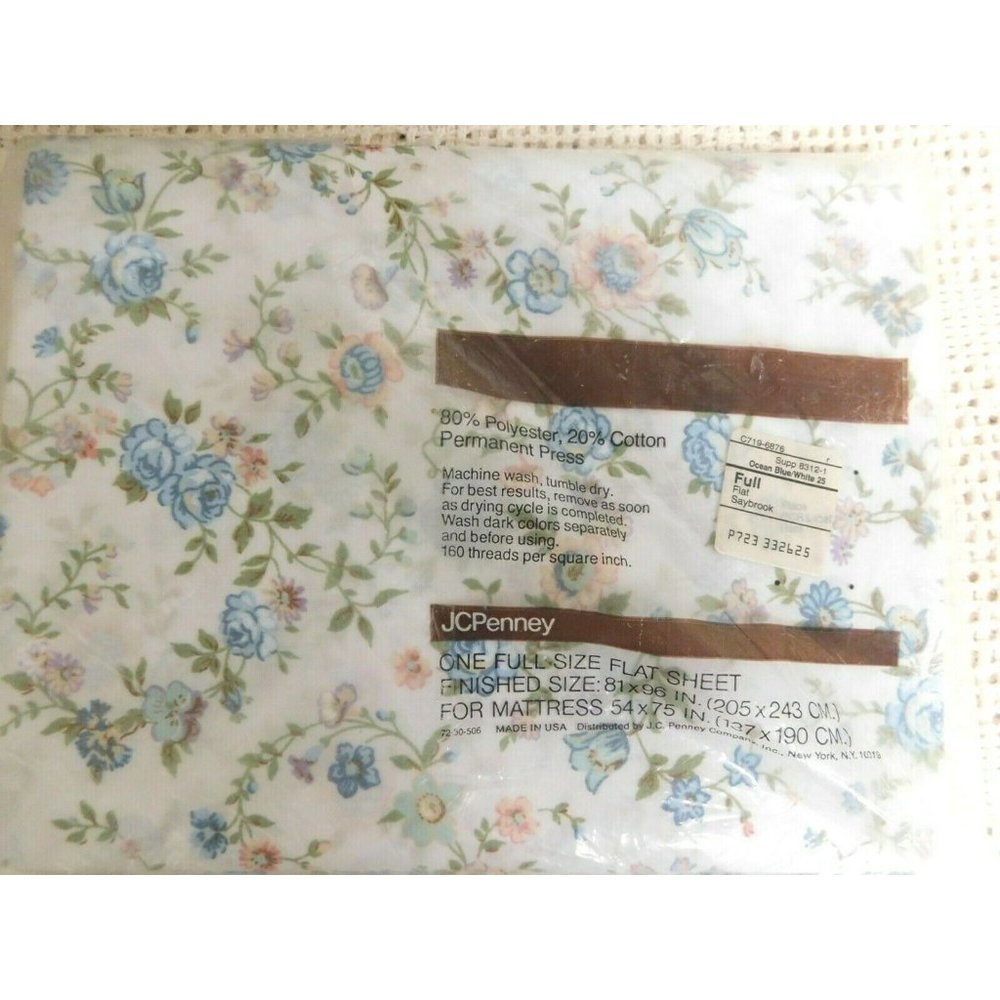 Vintage‎ JCPenney Saybrook Flat Sheet Full Size